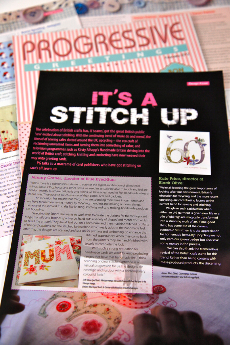 Progressive Greetings Article on Stitched Cards Progressive Greetings Article on Stitched Cards